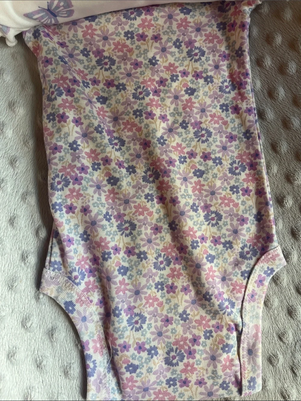 Carter's Lavender Floral Short-Sleeve Baby Bodysuit